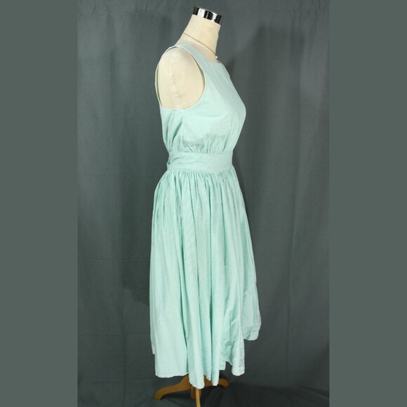 Vintage Laura Adams Back Button Open Back Sleeveless Sundress Tank Dress 1980s - Picture 5 of 12